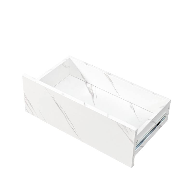 GDF Studio - Nana Modern 14.57"H LED Coffee Table with Storage Drawers and Open Shelves