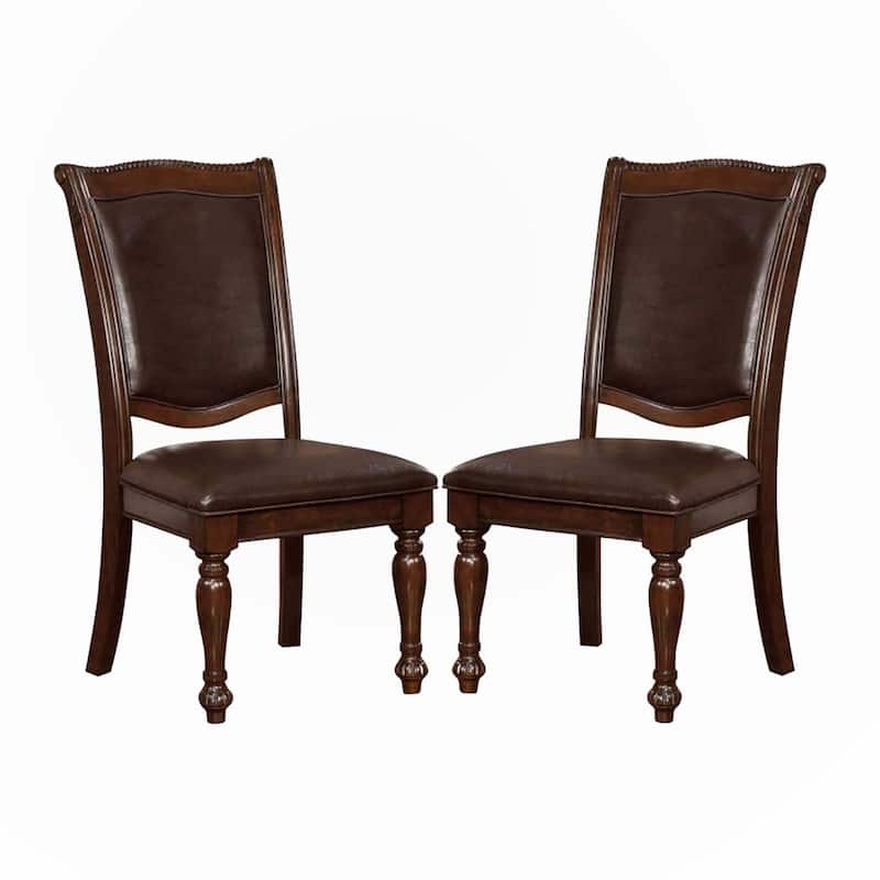 Set of 2 Leatherette Upholstered Side Chairs