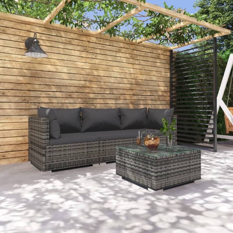 vidaXL Patio Sofa Sectional Sofa Couch Loveseat Outdoor Armchair Poly Rattan