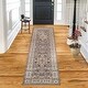 preview thumbnail 74 of 118, Miranda Haus Traditional Oriental Floral Medallion Indoor Area Rug 2'7" x 10' - Grey