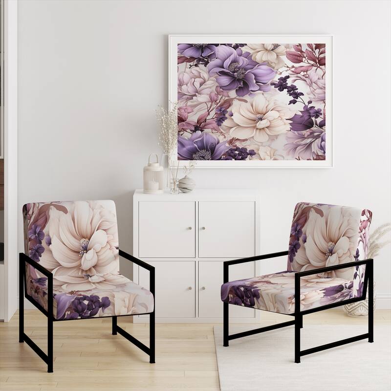 Designart "Ethereal Floral Delight Victorian Pattern III" Upholstered Floral Accent Chair and Cottage Arm Chair - Multiple Color