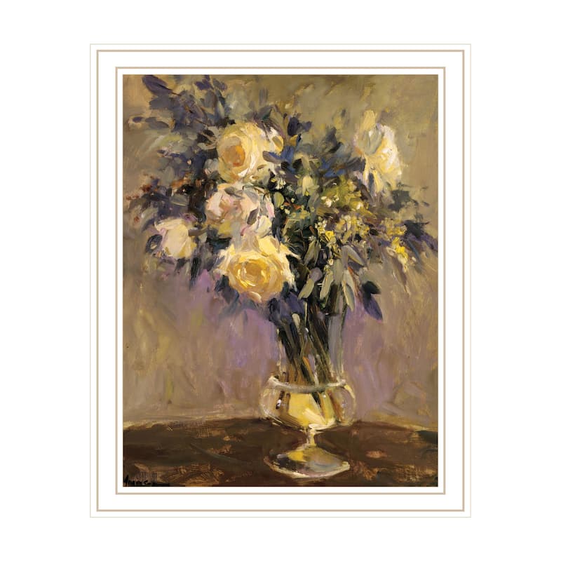 TrendyDecor4U "Evening Vase" Framed Print Wall Art - White