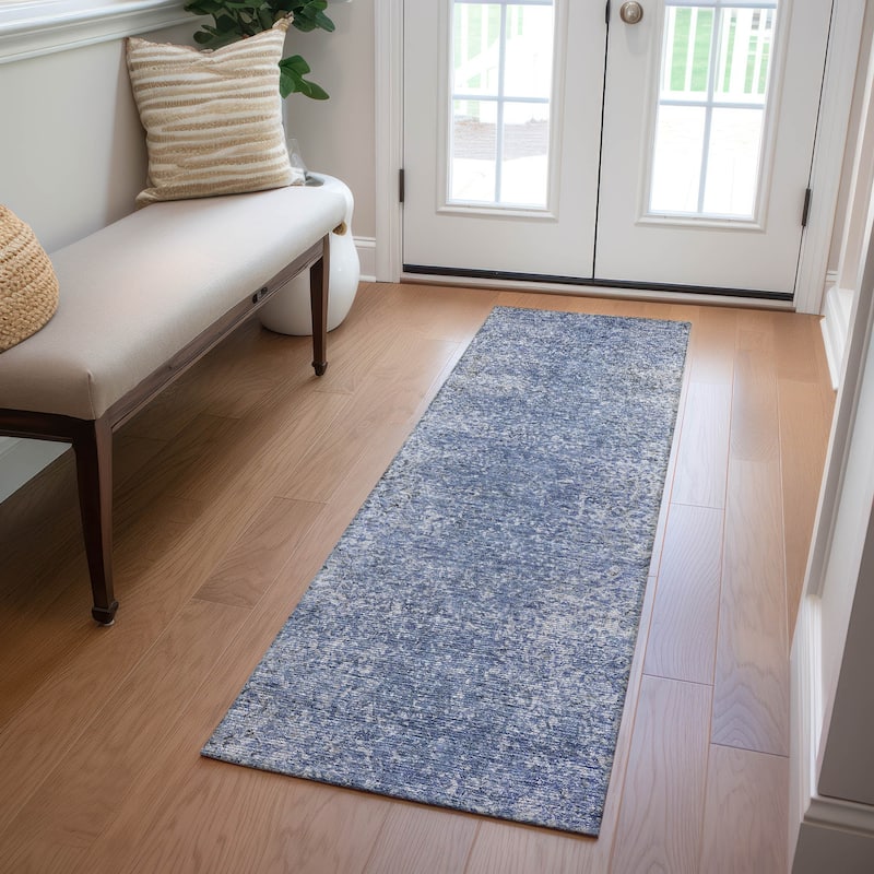 Machine Washable Indoor/ Outdoor Chantille Solid Contemporary Rug