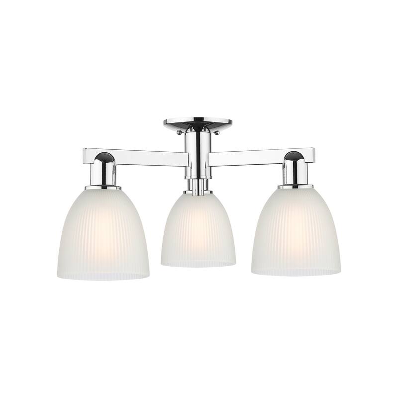 Innovations Lighting Endless Possibilities Arcadia - Castile - 3 Light 24" Semi-Flush Mount - Polished Chrome/White