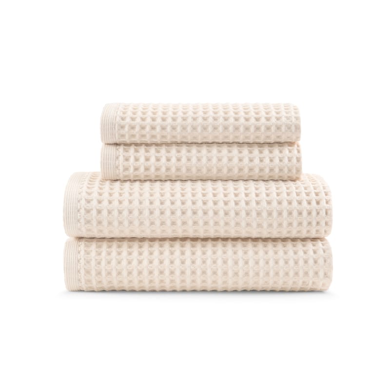 DKNY PURE Yarn Dyed Waffle Bath and Hand Towel 4-piece Set