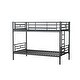 preview thumbnail 9 of 7, Compact Twin over Twin Metal Bunk Bed with Diamond-Shaped Rungs, Guardrails, and Storage Space