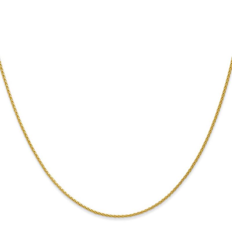 Curata 14k Yellow Gold Solid 1.2mm Round Diamond-Cut Wheat Chain Necklace Options 16 18 20 22 24