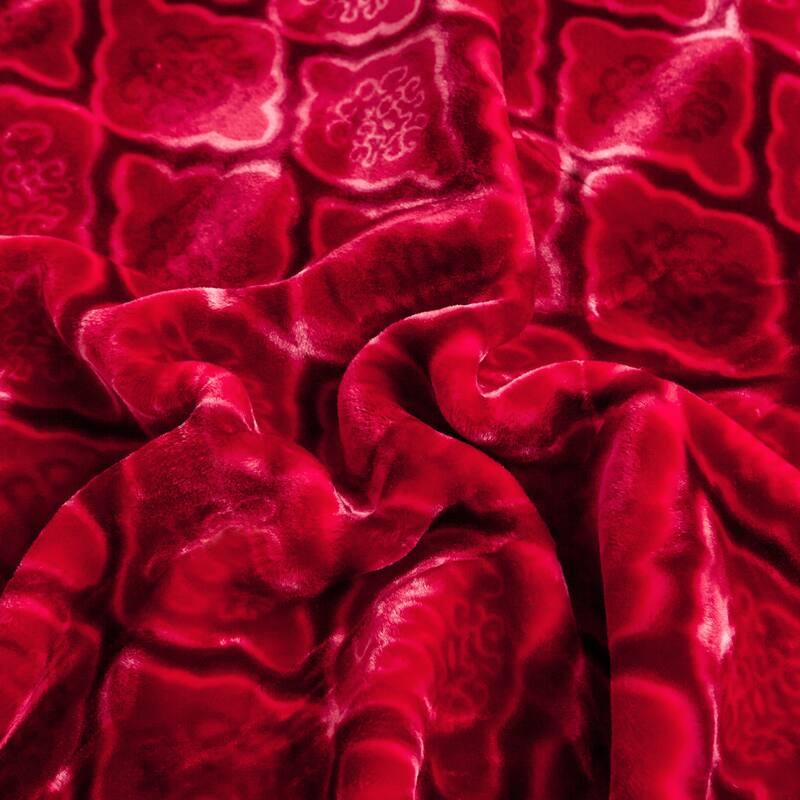 Reversible 10.5 Pounds Plush Fleece Blankets, 2 PLY A&B Design 87" x 95" Bed Blankets for Winter
