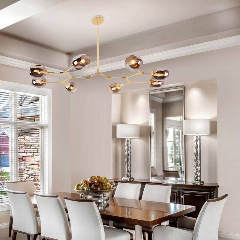 Cusp Barn Sputnik Chandeliers 8-Light Modern Mid Century Ceiling Light Adjustable Pendant Light Fixture for Hallway Foyer