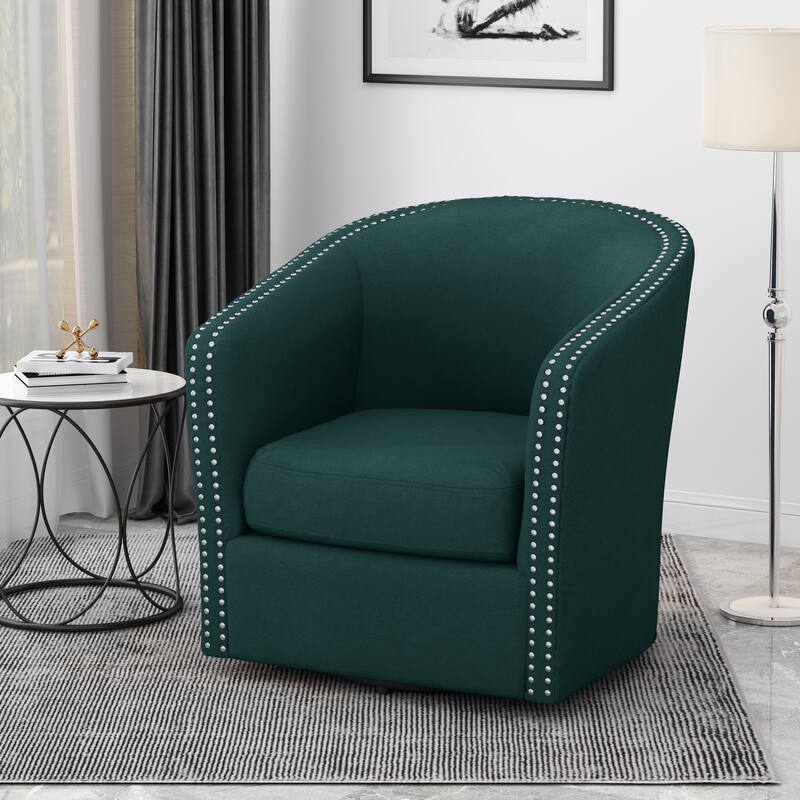 31.25" Upholstered Swivel Club Chair