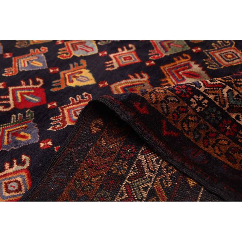 ECARPETGALLERY Hand-knotted Teimani Dark Navy Wool Rug - 3'8 x 5'7