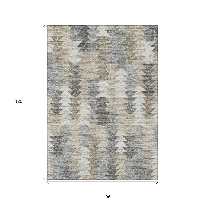 HomeRoots Geometric Transitional Rectangle Outdoor Rug