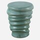 preview thumbnail 1 of 1, Curled Outdoor Garden Stool - 17.75" - Aqua