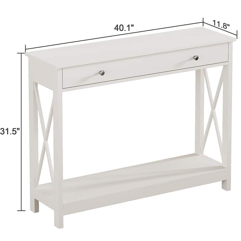 Foyer Entryway Console Table with 1 Drawer and Storage Shelves
