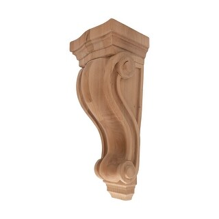 13" x 5-3/8" x 4-1/2" Large Cherry Traditional Plain Wood Corbel