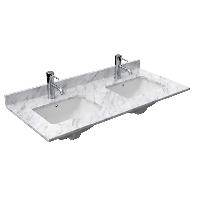 Avery 48-Inch Double Vanity Set with Square Sinks, 46-Inch Mirror