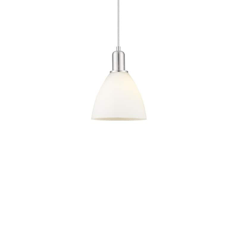 Innovations Lighting 716-1P-11-8 Bristol Pendant Bristol 8" Wide Mini - Brushed Satin Nickel / Matte White