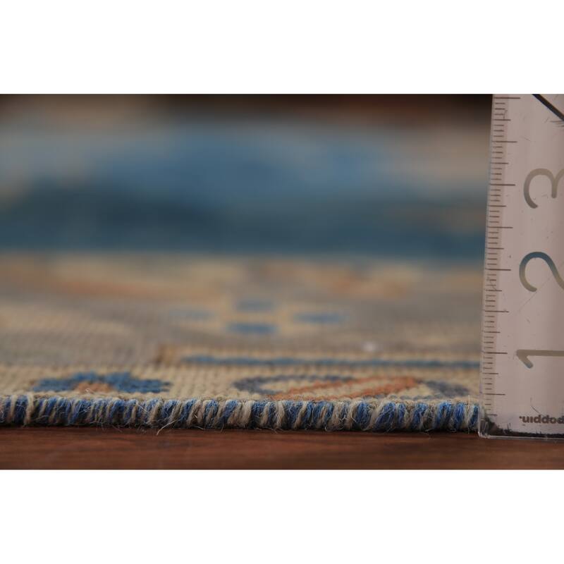 Traditional Blue Tabriz Persian Area Rug Hand-Knotted Wool Carpet - 9'4"x 12'5"