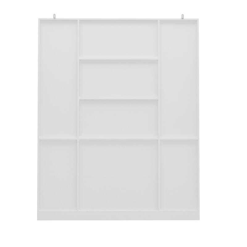 Wood Kitchen Pantry Cupboard ,Buffet with Glass Doors &3 Drawers,White - 78.7"H