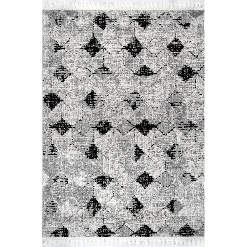 Nuloom Geometric Agata Textured Tassel Area Rug