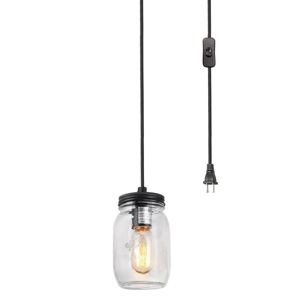 Shop Plug In Jar Glass Pendant Light Fixture On Sale Free