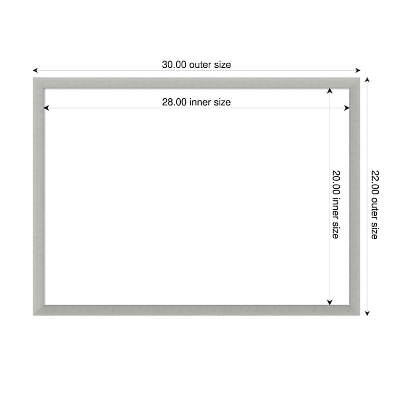 Amanti Art Silver Leaf Framed Dry Erase Magnetic Board - 30 x 22 in