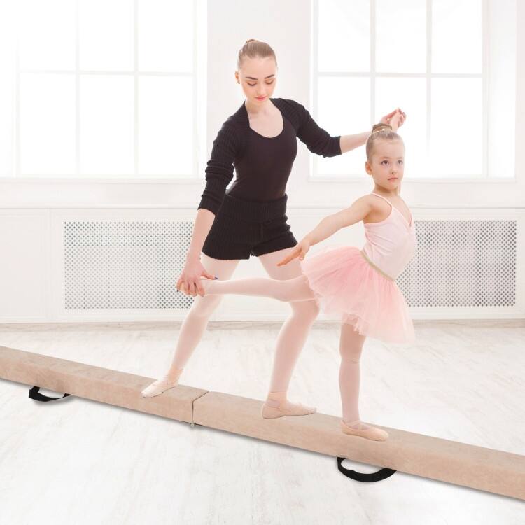 9 Feet Kids Balance Beam for Home Foldable Gymnastics Beam with Non-Slip Bottom and Wood Frame - 108” x 4" x 3" (L x W x H)