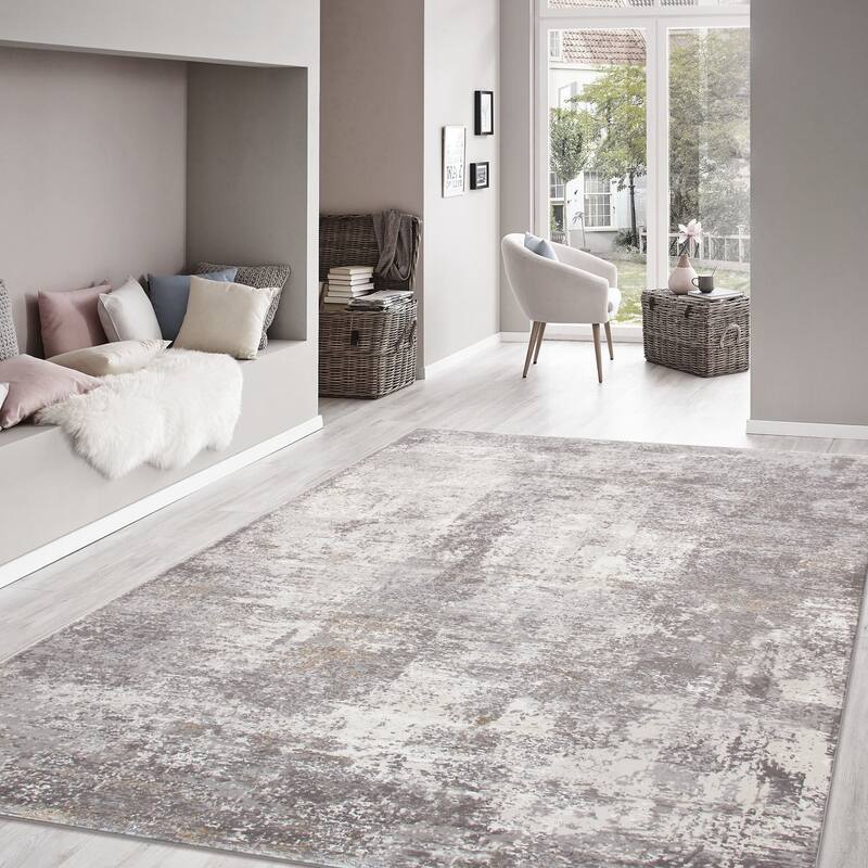 Pasargad Home Turkish Stella Design Abstract L.Grey Area Rug