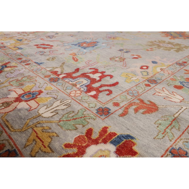 Floral Oushak Oriental Area Rug Handmade Transitional Wool Carpet - 8'9"x 11'9"