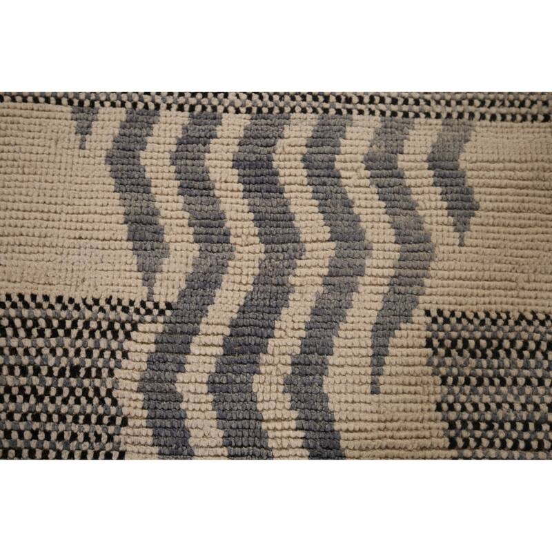 Geometric Moroccan Rug Hand-Knotted Wool Carpet - 8'9"x 12'7"