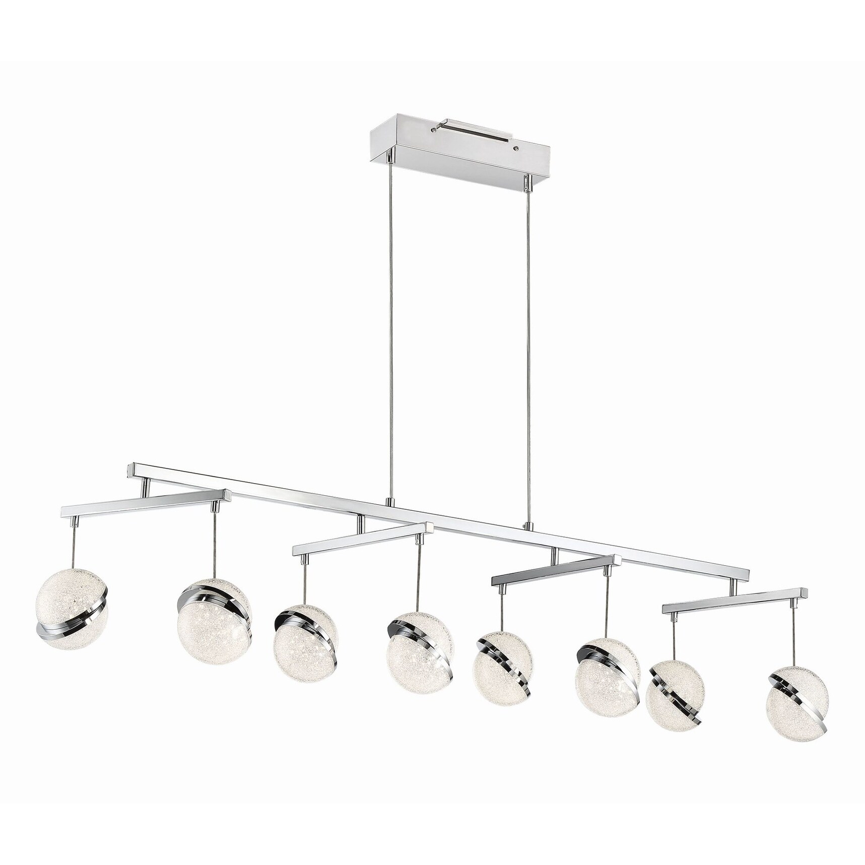 Kovacs P1448-L  Silver Slice 8 Light 50" Wide LED Crystal Chandelier - Chandeliers For Bedrooms by Overstock.com