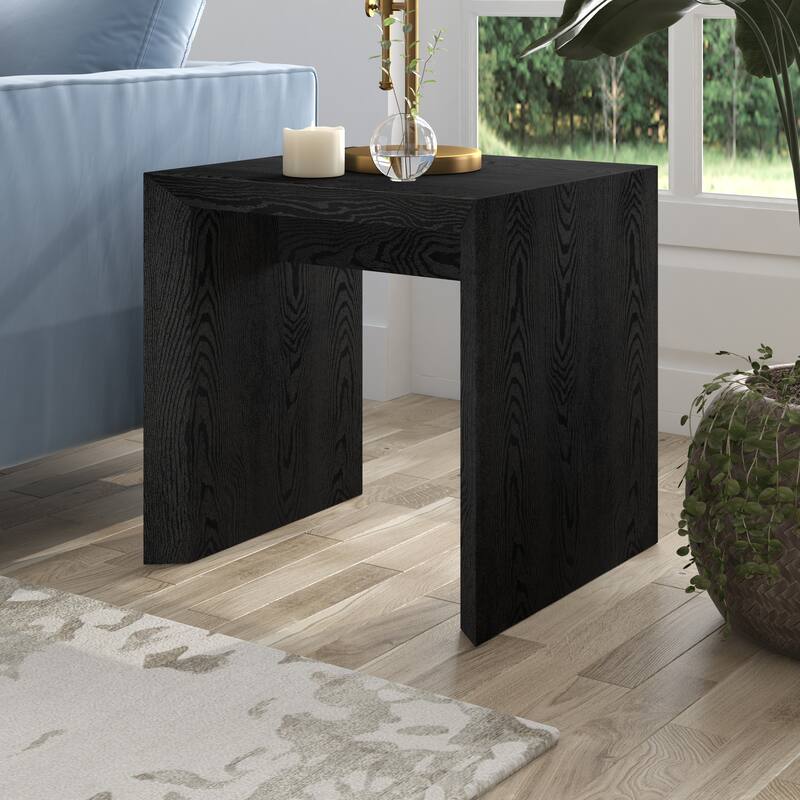 Oswin 22" Wide Rectangular Side Table - 22" Wide - Black Grain