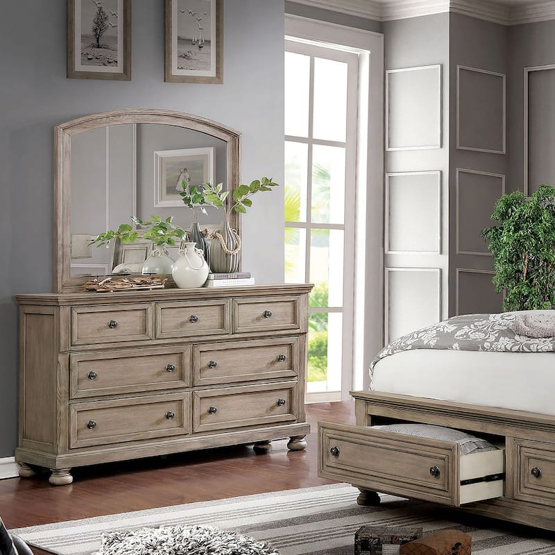 Nahkohe Transitional Grey Acacia 2-piece 7-Drawer Dresser and Mirror Set by Carbon Loft - Grey
