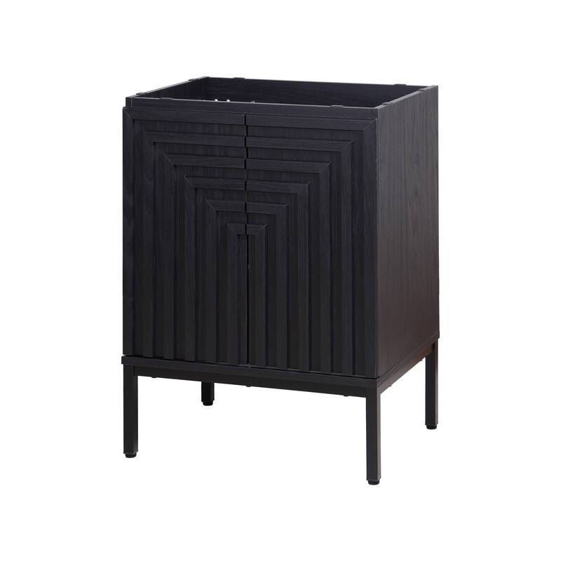 Rowan Geometric Modern Transitional 2-Shelf Bath Vanity Cabinet Only (Sink Basin Not Included), By JONATHAN Y