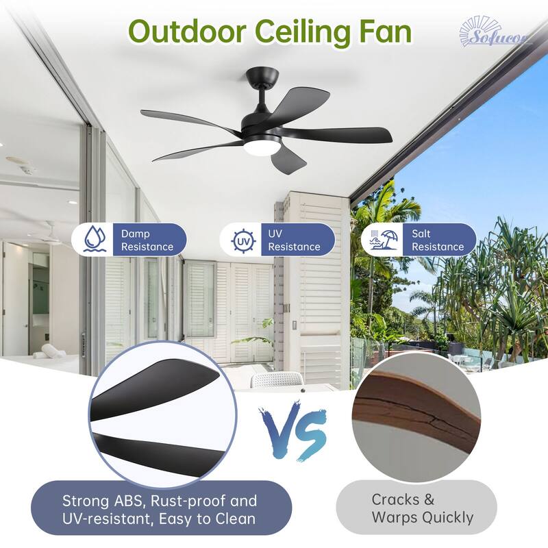 52"/66" Inch Ceiling Fan with Light,APP and Remote Control, Low Profile,Smart Optional