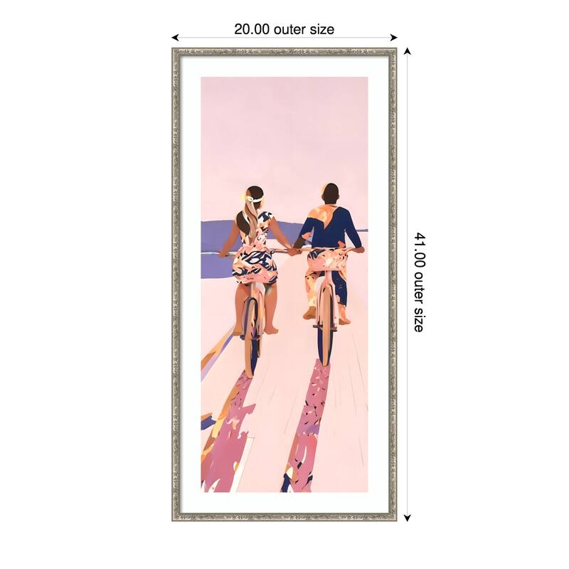 Cycling Joy Series No. 1 by Uma Gokhale Wood Framed Wall Art Print