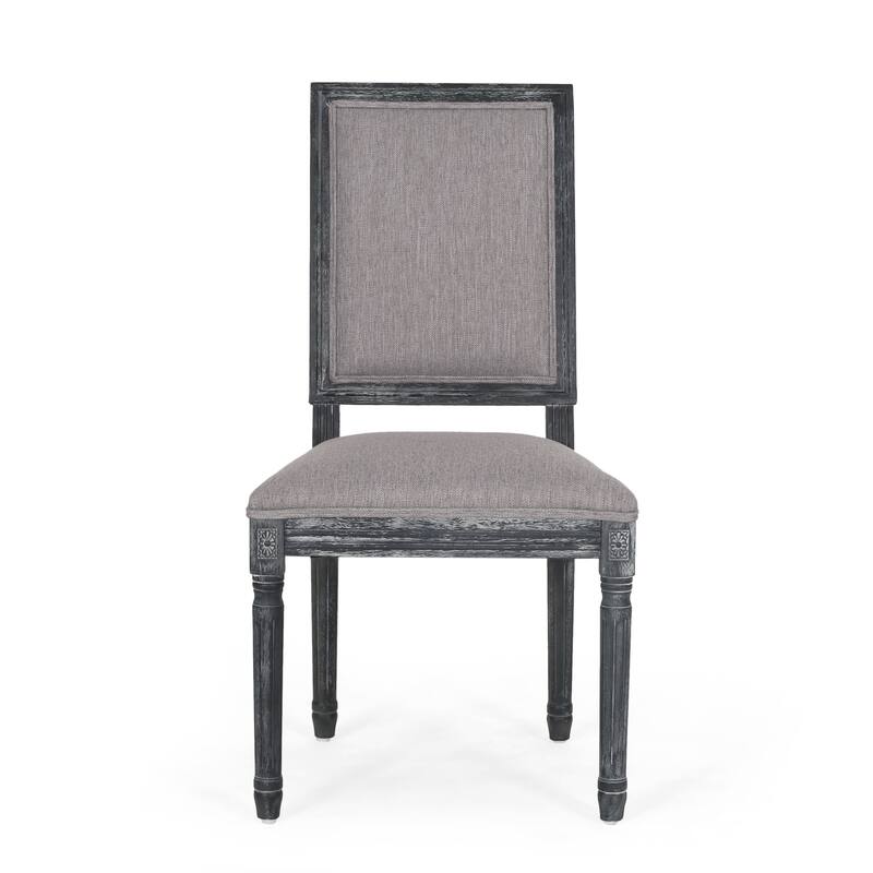 Grey Accent Chair Vanity Chair with Wood Frame, Vintage Upholstered Chair Dressing Chair Office Chair Set of 2