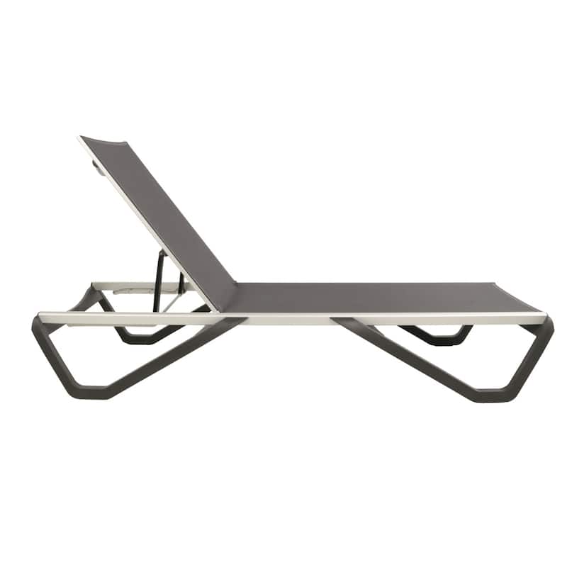 Furnish Theory Seabreeze Deck Patio Sunloungers Lounge Chairs Outdoor Chaise Lounges (Various Frame & Mesh Colors; Set of 2)