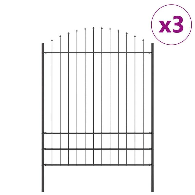 vidaXL Garden Fence Grey Powder-Coated Steel
