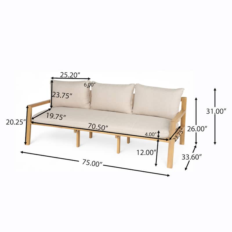 Christopher Knight Home - Thompson Outdoor Acacia Wood Woven Sofa