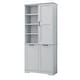 preview thumbnail 39 of 75, GDFStudio - Elijah Tall Bathroom Cabinet with Tilt-Out Laundry Hampers and Adjustable Shelves