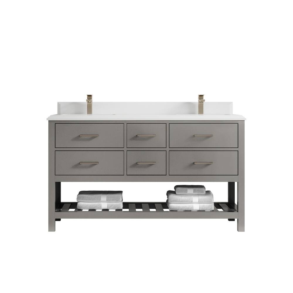 Willow Collections 60 in. W x 22 in. D Parker Double Sink Bathroom Vanity with Countertop