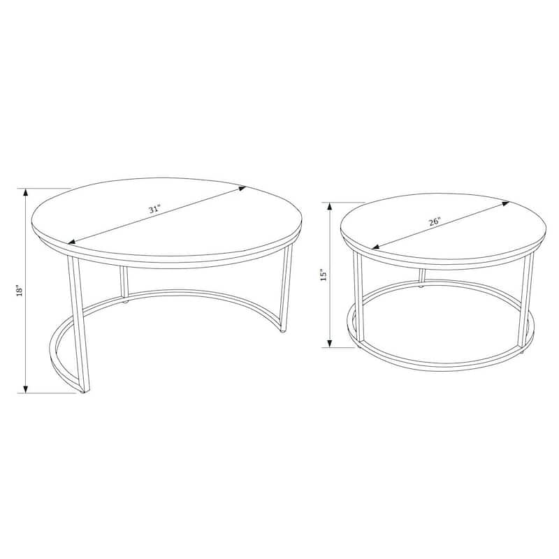 Linon Waverly Nesting Coffee Table (Set of 2)