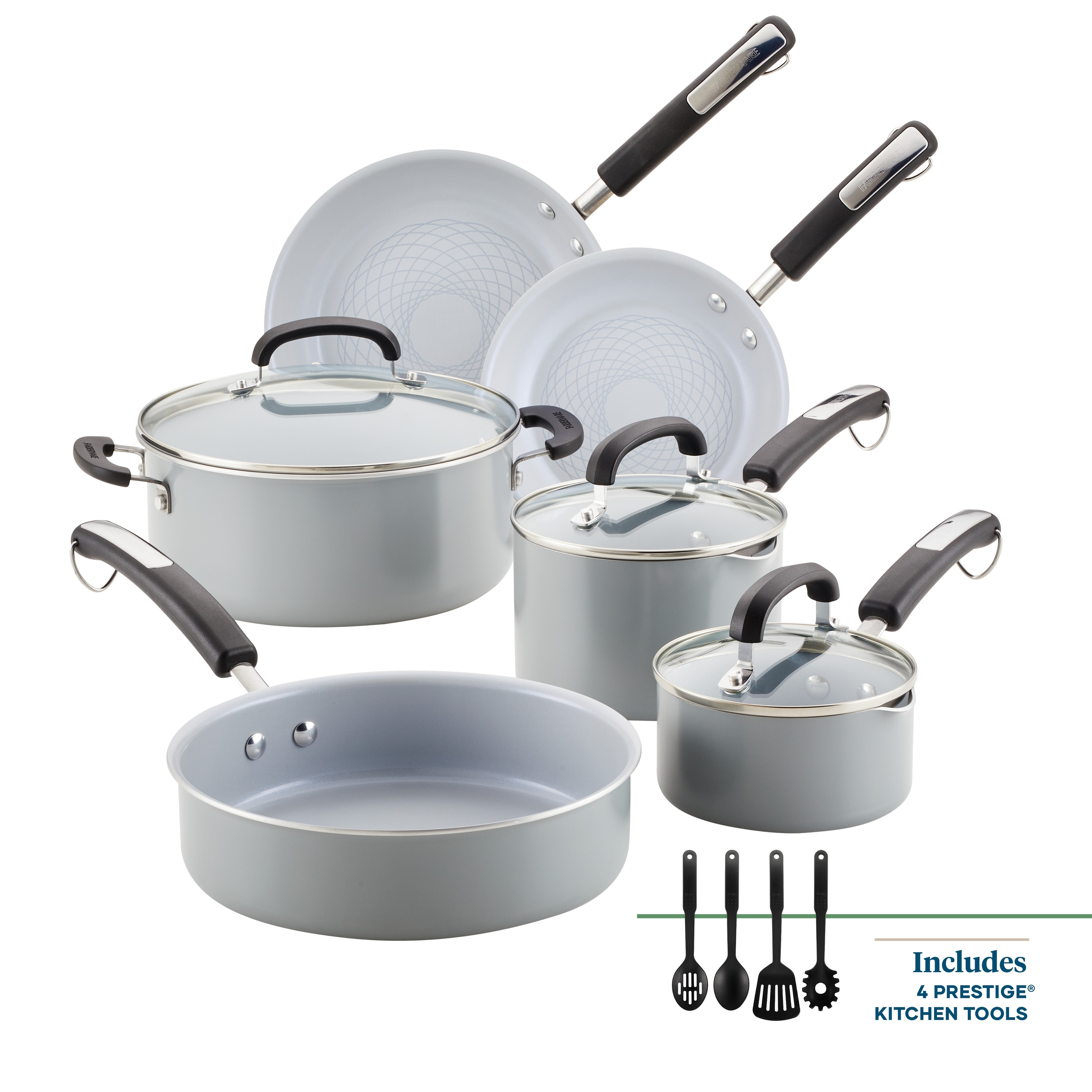 Calphalon 11 Piece Ceramic Non-Stick Set, Large, Black  Ceramic cookware  set, Ceramic nonstick cookware, Ceramic cookware