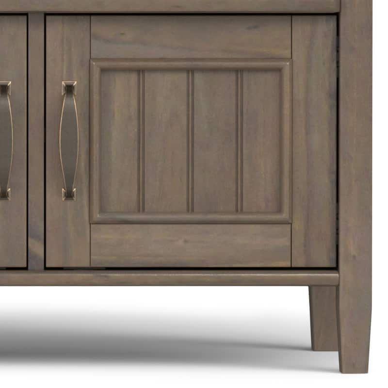 WYNDENHALL Rowan SOLID WOOD 44 inch Wide Transitional Entryway Storage Bench in Smoky Brown - 18"d x 44" w x 22"h