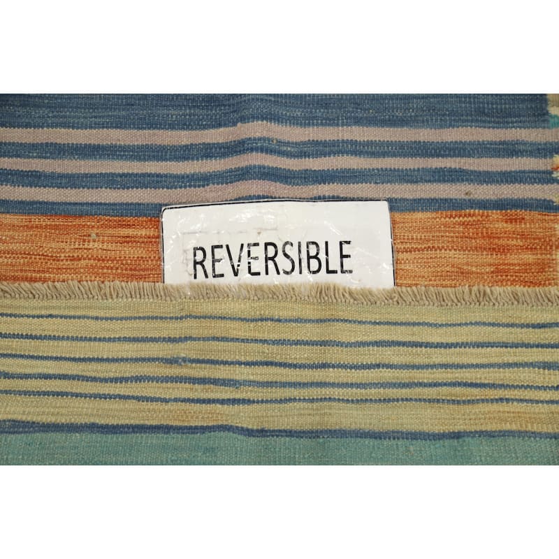 Hand Woven Oriental 100% Wool Carpet Southwestern Tribal Multi-Colored Kilim Area Rug - 4' 10'' X 3' 3''