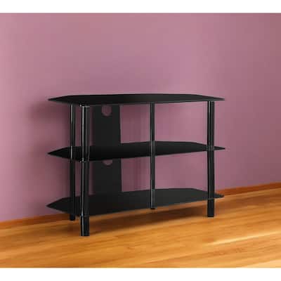 HomeRoots 36" Black Metal Open Shelving TV Stand - n/a