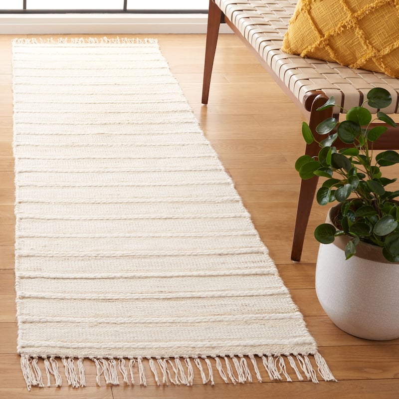 SAFAVIEH Handmade Kilim Vardit Farmhouse Stripe Jute Rug