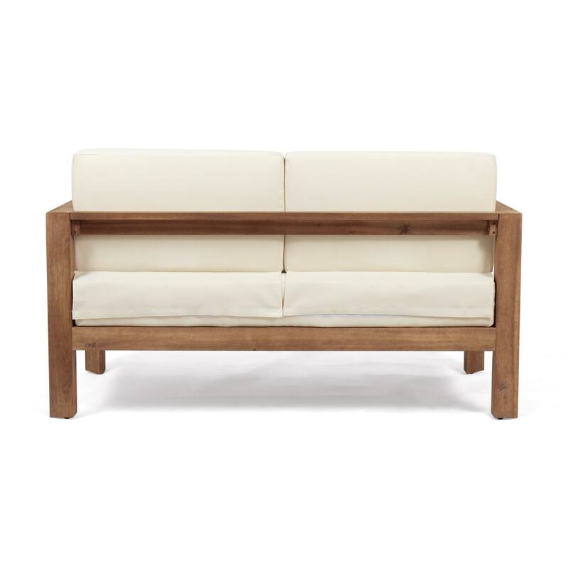 Outdoor Wood Frame Conversation Sofa Set of 2