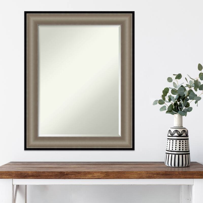 Beveled Wall Mirror - Imperial Pewter Black Frame